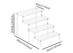 Multi-Tier Clear Acrylic Display Stand for Collectibles and Décor (20X8CM 4 layer rack)