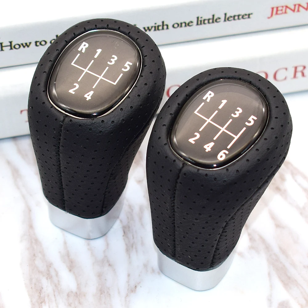 Premium Leather Gear Stick Shift Knob - 5/6 Speed