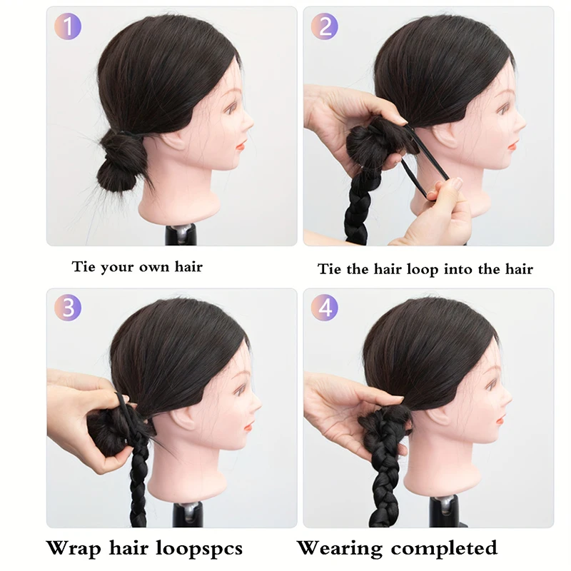 합성 헤어 무지개빛 땋은 머리 포니테일 ? 3톤 그라데이션, 긴 트위스트 디자인, 거리 및 행사 착용 시 시선을 사로잡는 제품