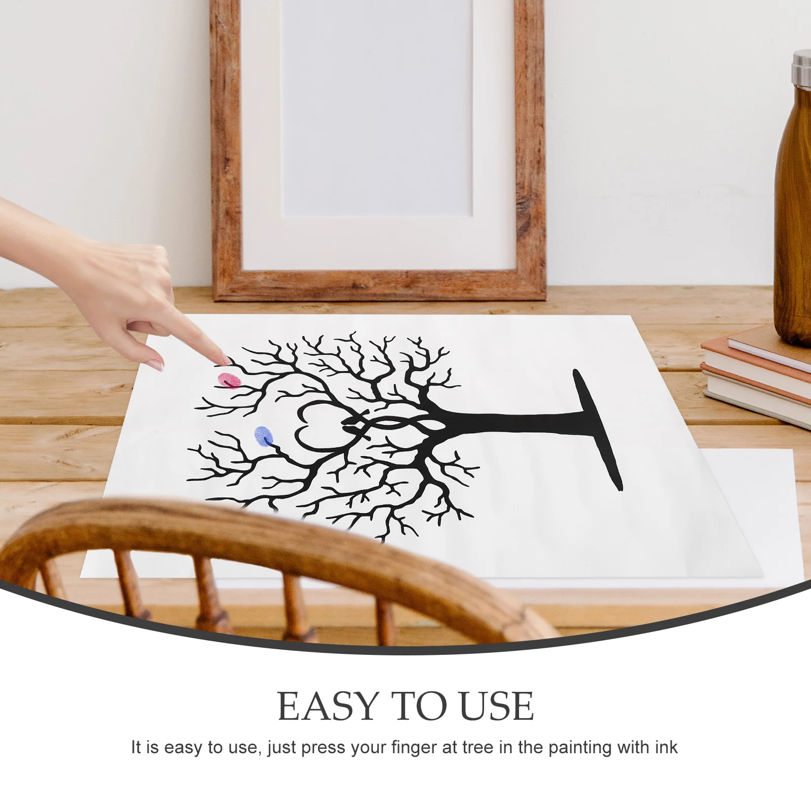 Fingerprint Guest Book Tree for Baby Shower Wedding Fingerprints Signing Canvas