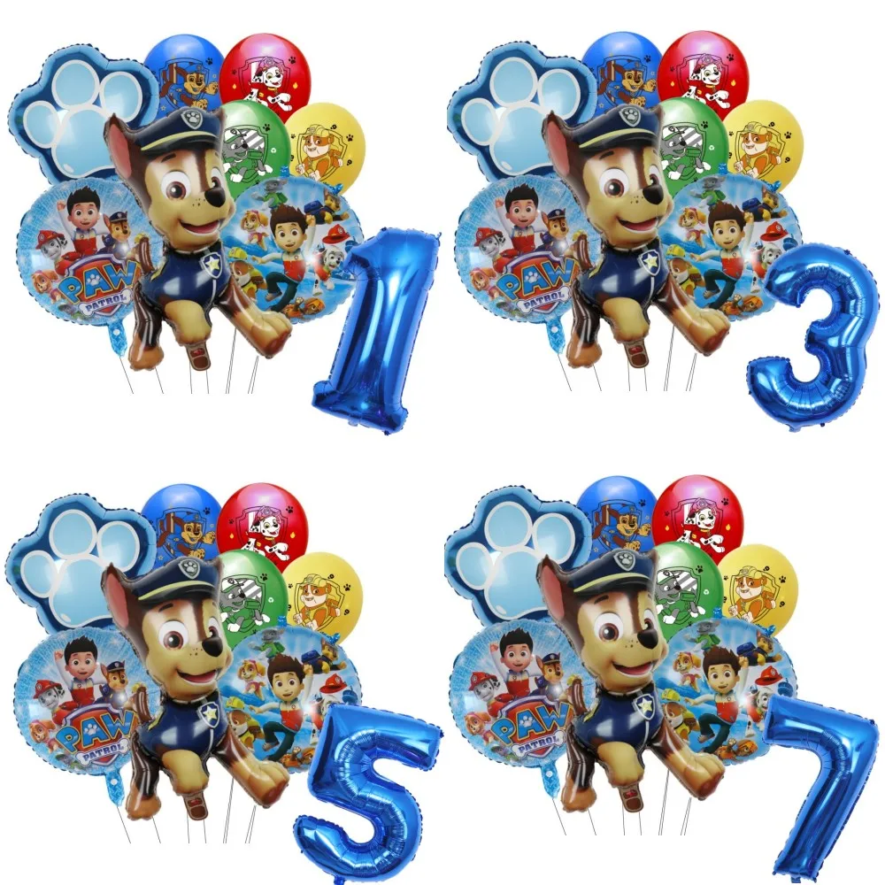Paw Patrol Party Balloons Set Di Stoviglie Usa E Getta Kids Boys Paw Patrol Birthday Decoration Favor Helium Air Globos Baby Shower