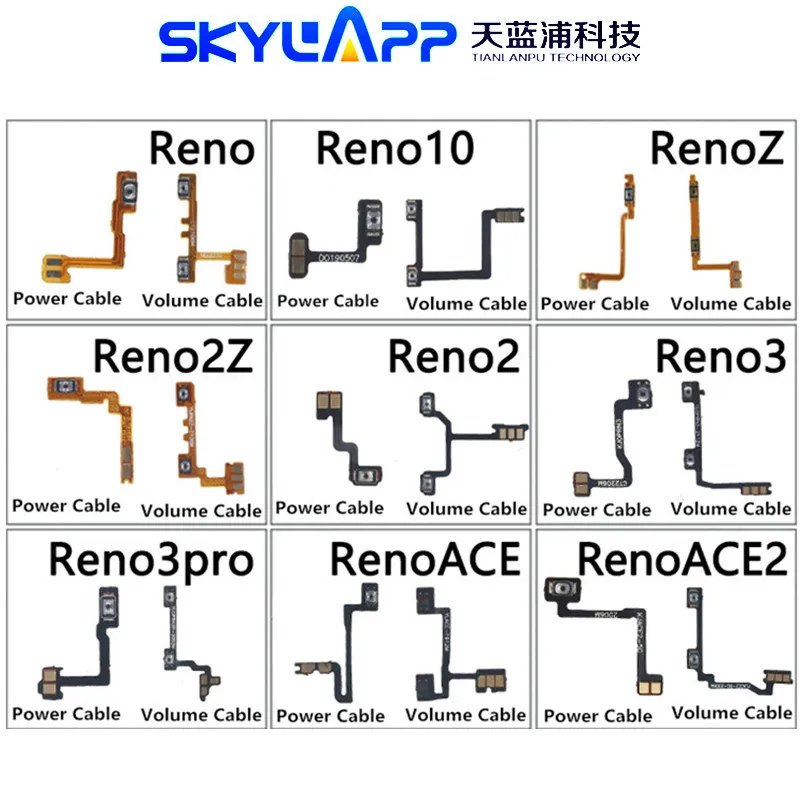 

Phone Switch Side Flat Cable For OPPO Reno 10 2 Z 2Z 3 K7 3Pro Pro ACE 2 ACE2 Cellphone Power ON / OFF Buttons Flex Ribbon