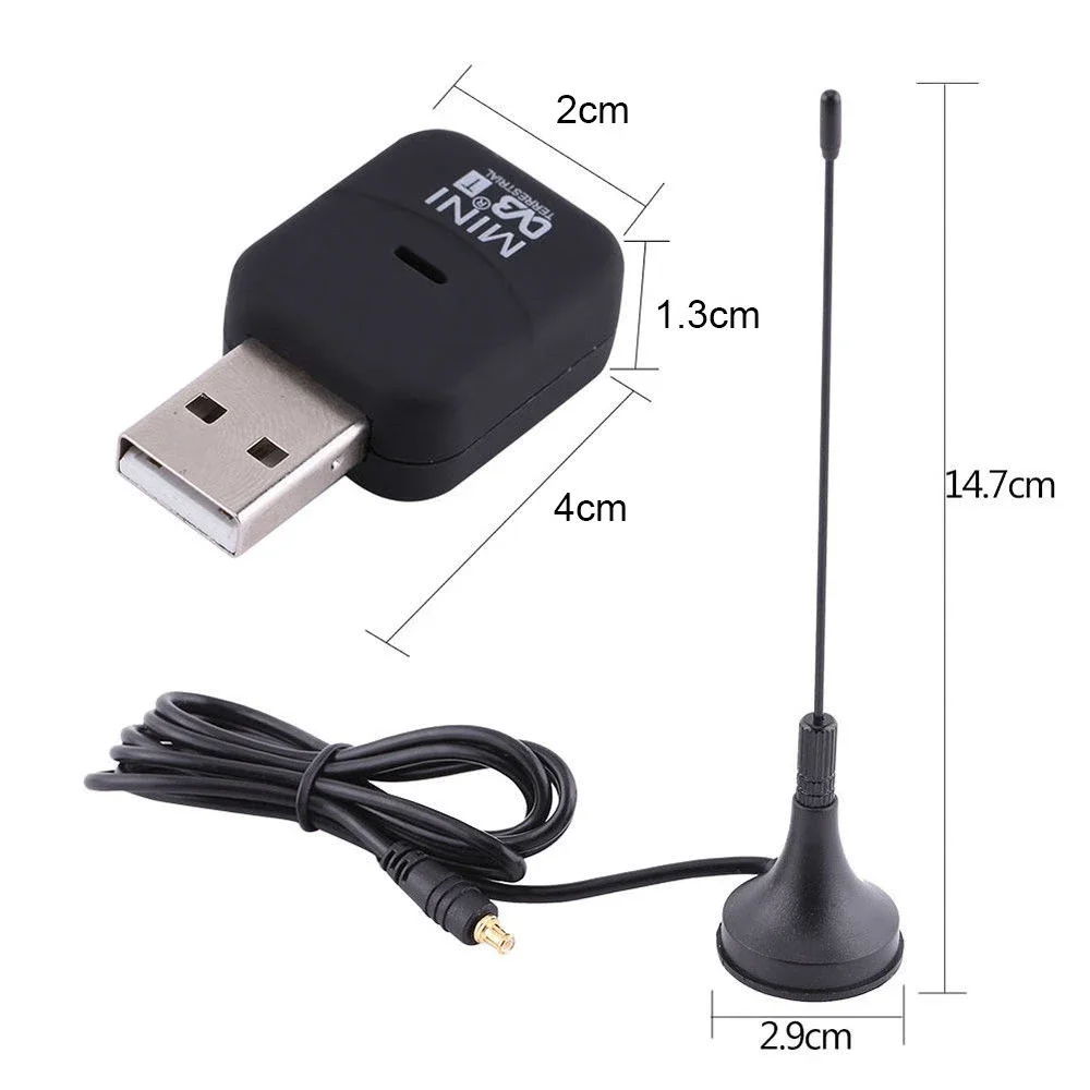 Mini USB 2.0 Digital SDR+DAB+FM DVB-T HDTV Tuner TV Antenna Receiver Dongle Stick Video Broadcasting SDR Antena DVBT Receiver