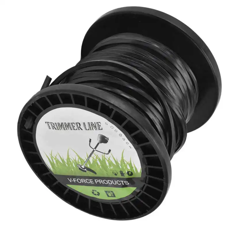 30m 50m Length 3.3mm Diameter String Trimmer Line Low Noise Quadrate Black Trimmer Line For Lawn Mower