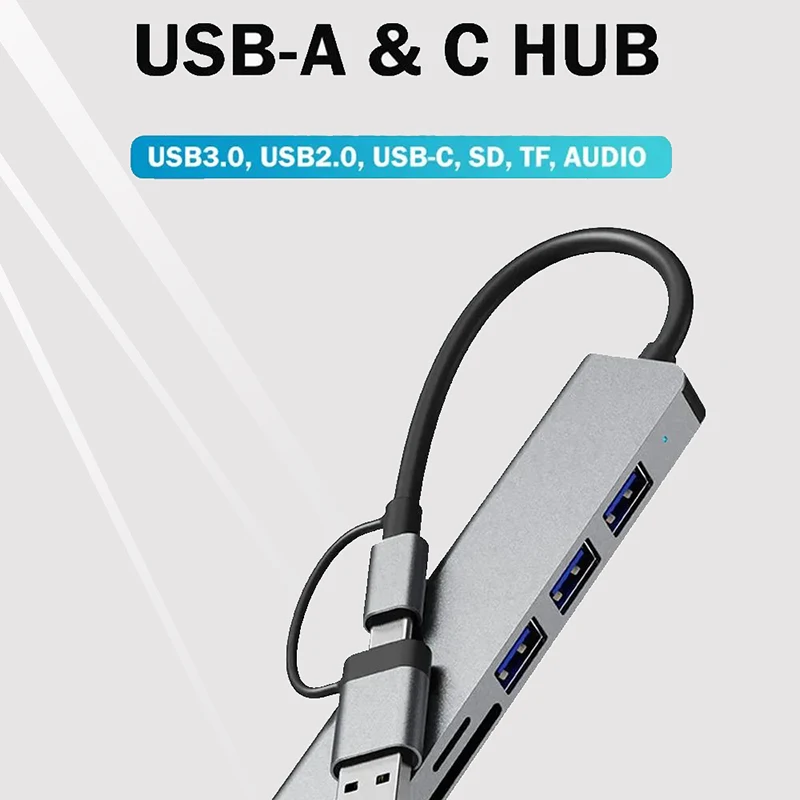 8 في 1 USB C Hub USB 3.0، مع 1 X USB 3.0، 3 X USB...