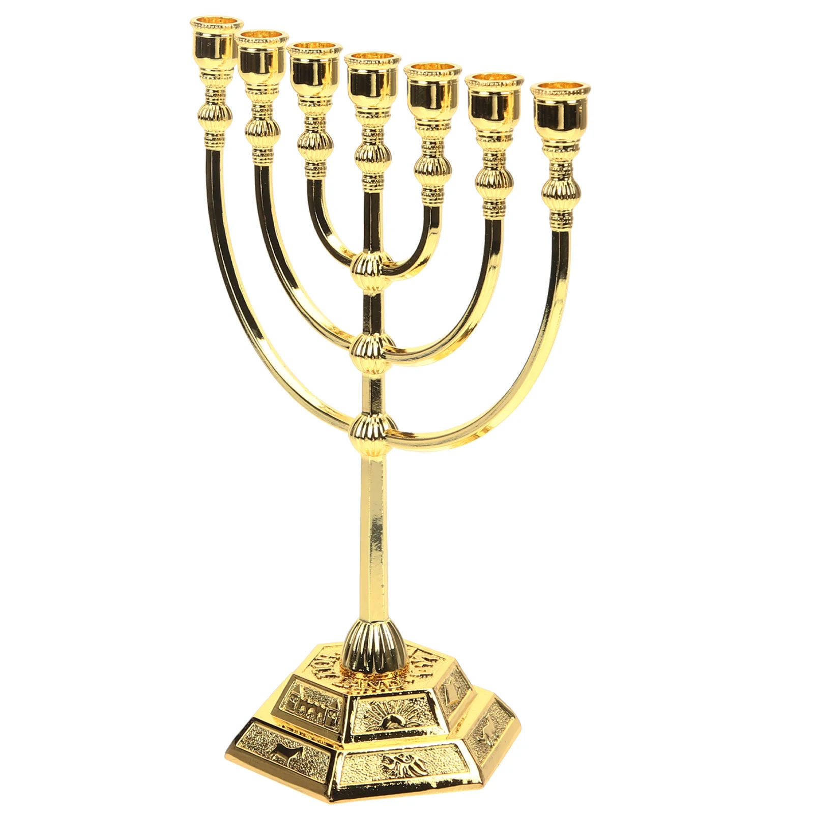 

Classic Jewish Menorah Branch Candle Holder Israel Jerusalem Temple Candlestick Candelabrum Retro Candle Stand Home Decoration
