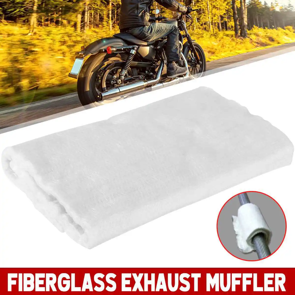 Car And Motorcycle Exhaust Pipe Silencer Cotton, Fiberglass Insulation, High Temperature Resistance, Anti-Scalding