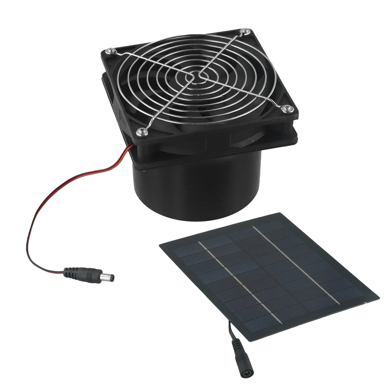 1pc Solar Powered Exhaust Fan 50W Solar Panel With High Speed Exhaust Fan For Home Kitchen Greenhouse Treehouse