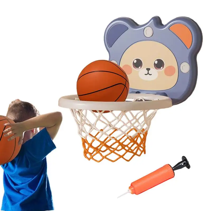 

Mini Basketball Hoop for Wall Basketball Goals Hoop Scoring Board Indoor Game Scoreboard 2 Inflatable Basketballs No Drilling