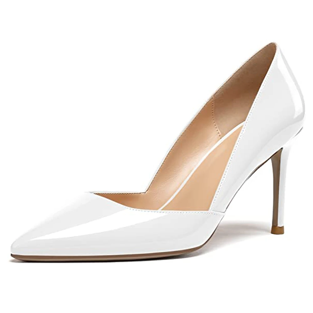 

Lovirs Women's Thin heel Pumps Oversized Slip On Pumps Pointed Toe High Heels 6.5cm Mid Heel Dress Shoes Plus size 4-15
