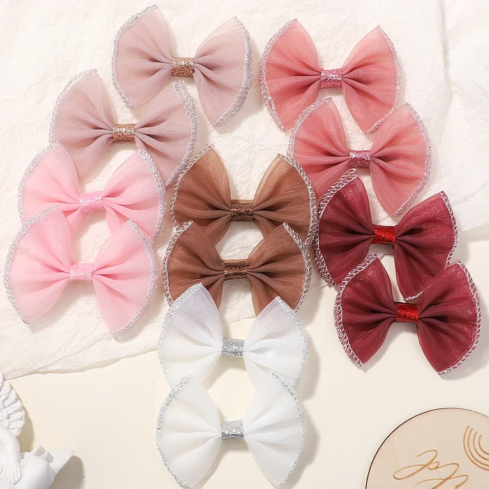 

2Pcs/lot Sequin Hairpin for Girl Kids Exquisite Bow Glitter Hairclip Colorful Bowknot Hairgripe Child Hair Accessories Wholesale