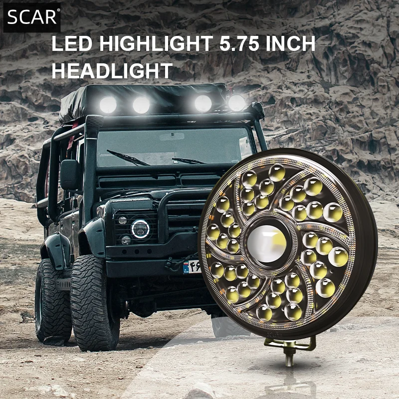 

Off-road vehicle traveling rack spotlight SUV bumper LED light project car searchlight truck external headlight 12v24v universal