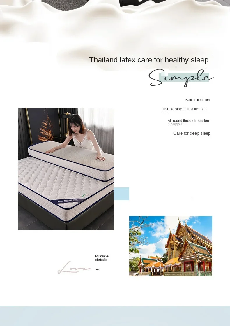 Description Picture 3 of itemHigh-grade Mattress Anti-pressure Memory Foam Filled Thick Latex Mattress Home Hotel Slow Rebound Tatami Double Full Size