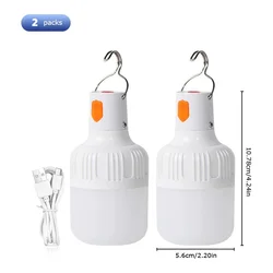 Rechargeable LED Emergency & Camping Lights - Portable Hookup (White)