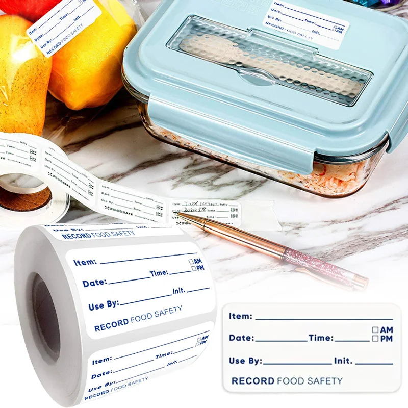 Kitchen Sticker Refrigerator Freezer Food Storage Date Content Label Self-adhesive Roll Dissolvable Storage