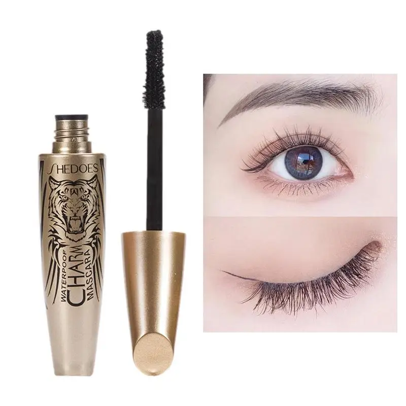 NEW 4D Mascara Lengthening Waterproof Eyelashes Eye Mascara Black Volume With Silk Fibers Brush Eyelash Makeup Tool Cosmetics