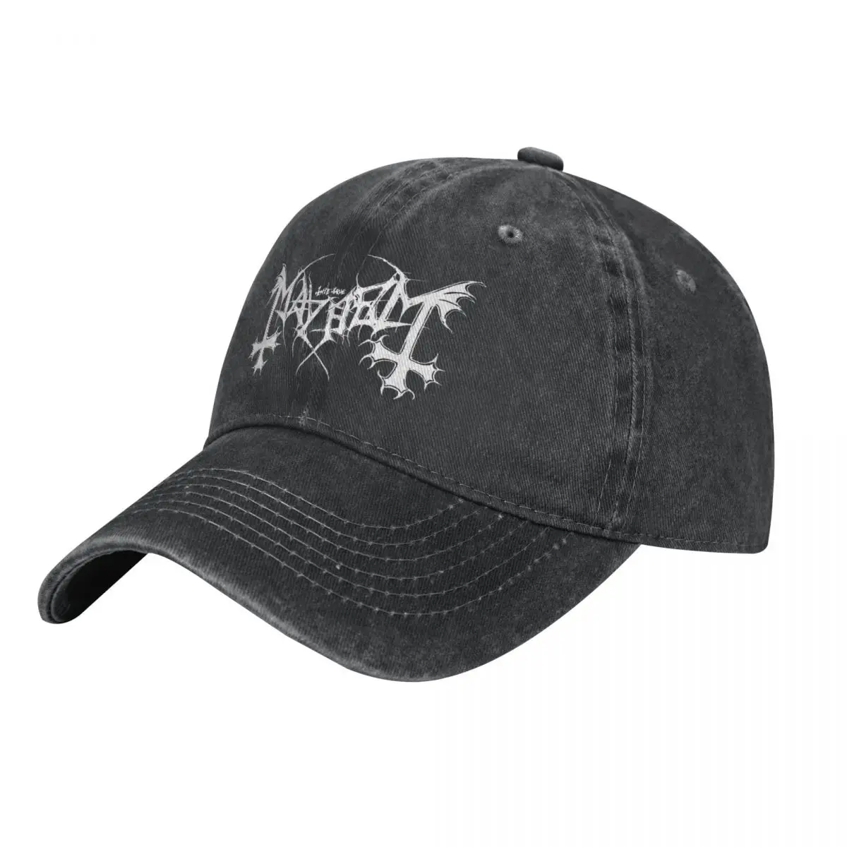 

Mayhems Black Baseball Cap Metal Band Hiking Fishing Dropshipping Washed Trucker Hat Unisex Men Fitted Retro Baseball Caps