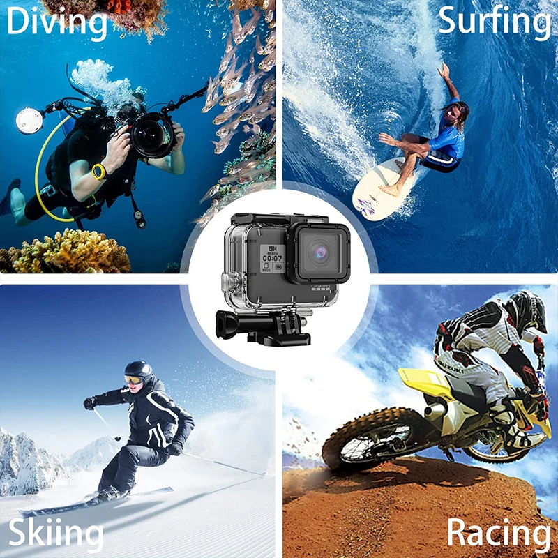 Habitação Impermeável Gopro-hero Condução Subaquática Capa de Proteção do Mergulho Câmera de Ação Preto Case - Image 5
