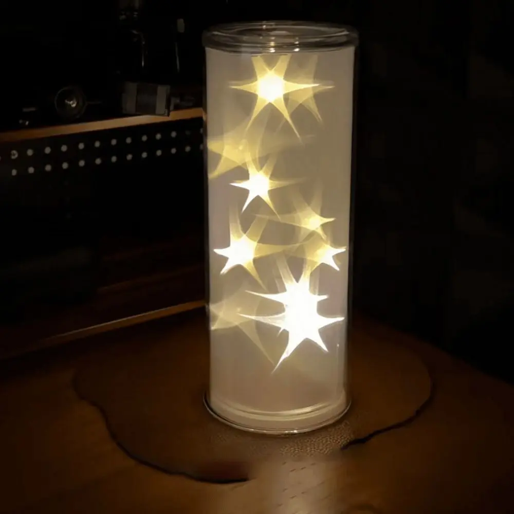 DIY Star Night Light Handmade Translucent Desk Lamp Hexagonal Star 3D Three-dimensional Ambient Lighting