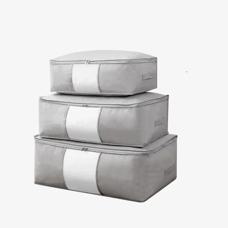 Non-Woven Clothes Quilt Storage Bag Dust-Proof Sweater Blanket Organizer Box Foldable Sorting Pouche Home Storage Large Capacity 4