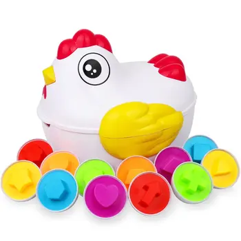 12 Matching Eggs Montessori Sensory Baby Toys Easter Eggs Chicken Colors Shapes Sorter Learning Educational Toy For Kids Gifts 1