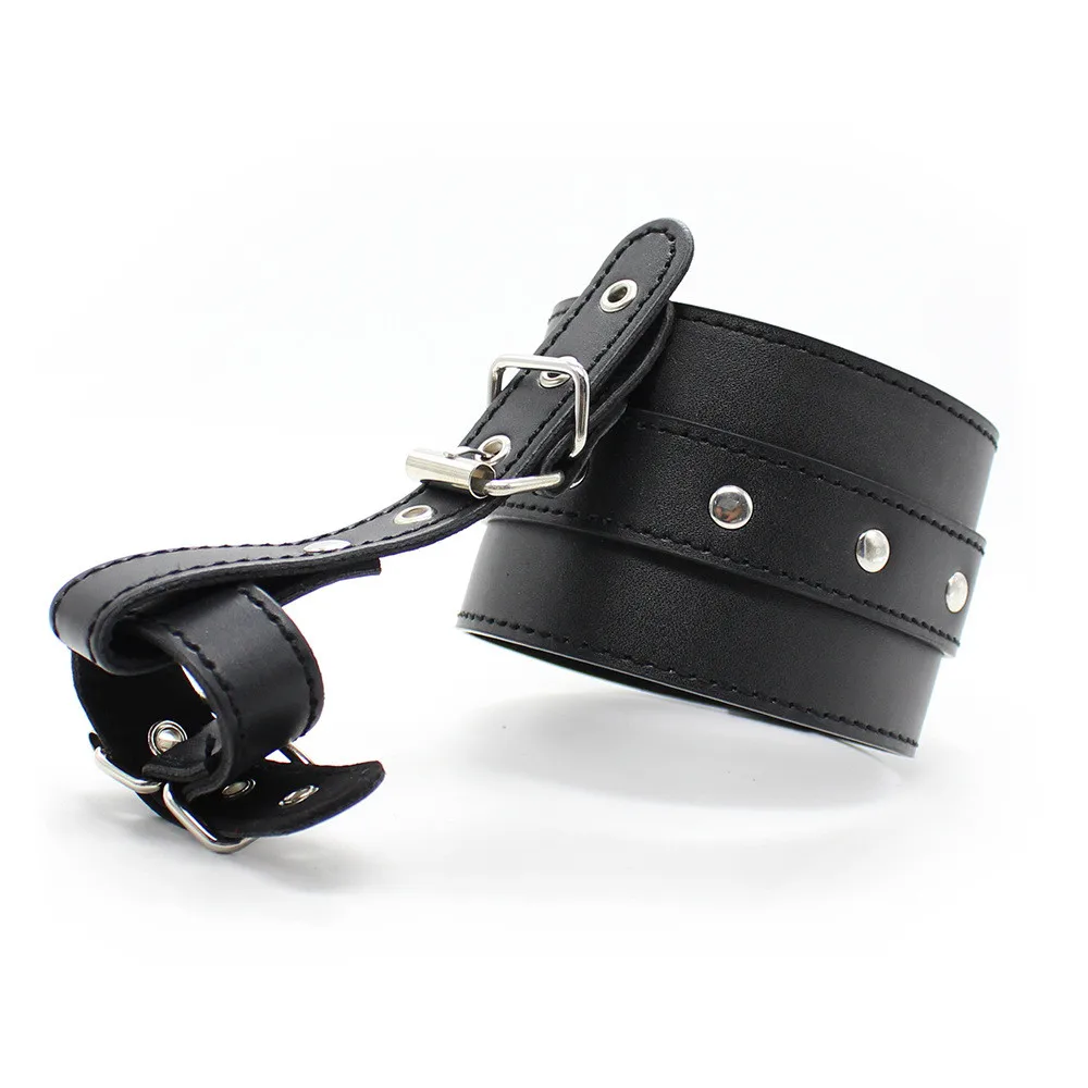 Pulseira de couro para pulso, polegares, algemas, cinto de amarração, escravo, bdsm, bondage, cosplay, tornozelo, pulseira com dedos, restrição_voghion.com