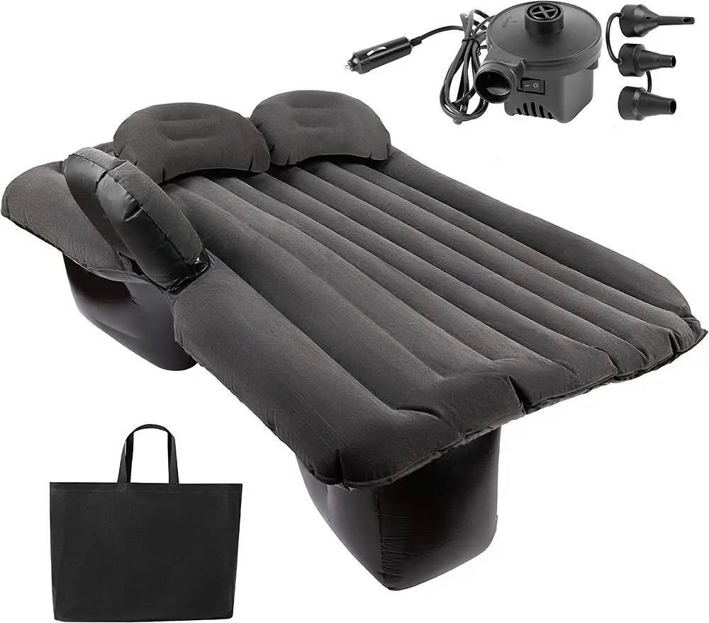 

Inflatable Travel Car Mattress Air Bed Back Seat Sleep Rest Mat 2 Pillow Pump