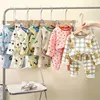 Spring Autumn Velvet Children Home Clothing Set Long Sleeve Warm Sleepwear T-shirts Pants Two-piece Set Girls Babies Loungewear 1