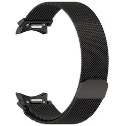 Elegant Milanese Loop Metal Watch Band - Adjustable Stainless Steel Bracelet Strap for Watch 6 classic 43mm (Black)