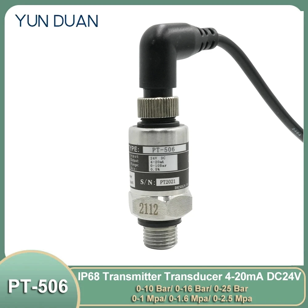 IP68PressureTransducerCablePressureTransmitterWaterGasHydraulic