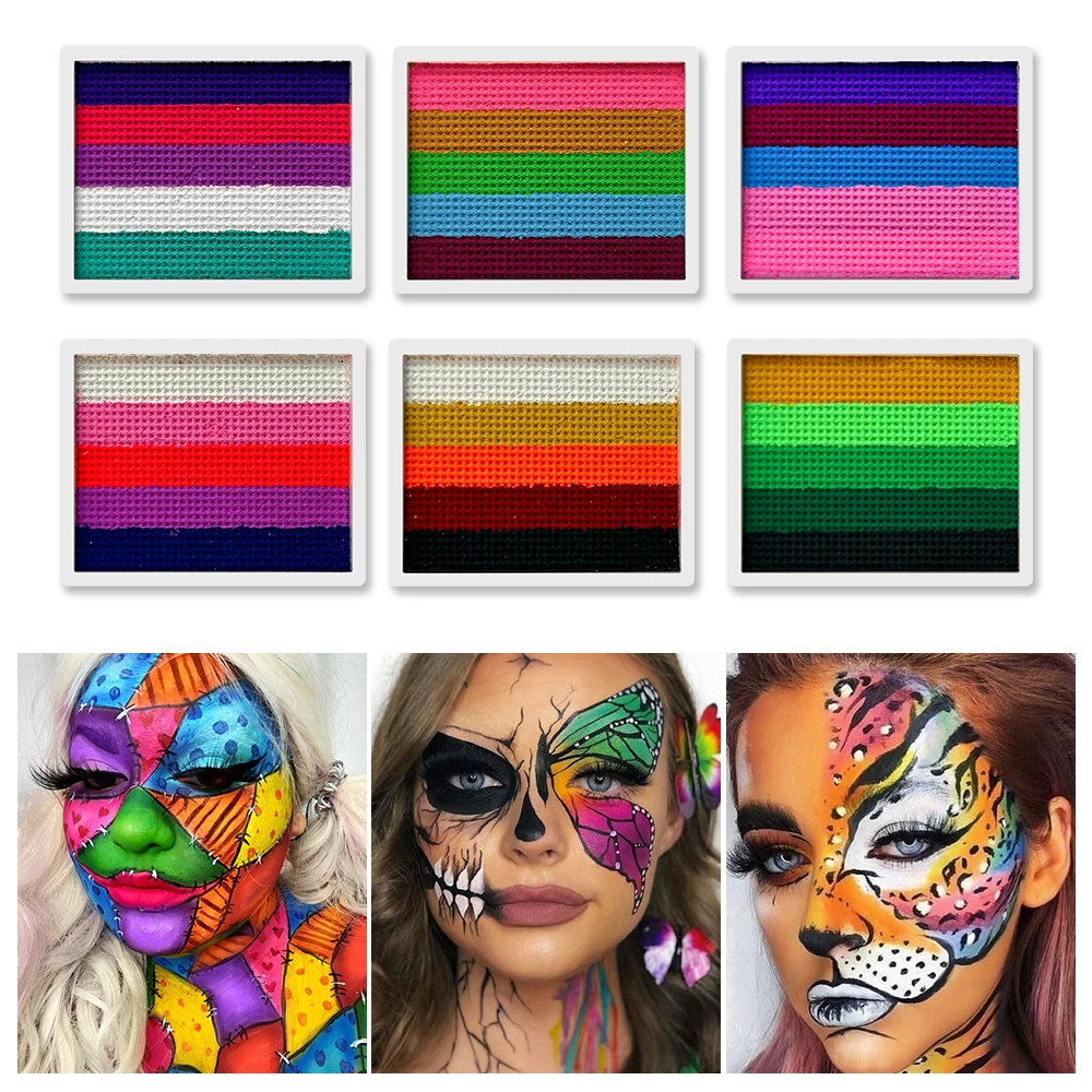 8G 12 Color Water Monochromatic Face Body Painting Palette Festive Washable face and body paint Makeup Costume Body Partie 2