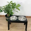Dog Feeder Stand Elevated Adjustable, Stainless Steel Bowls Double, Raised Food Water Bowls for Small Medium Large Dogs 3
