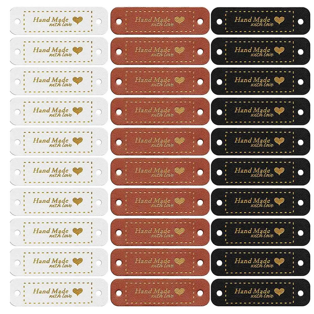 

60 шт., ярлыки ручной работы из искусственной кожи