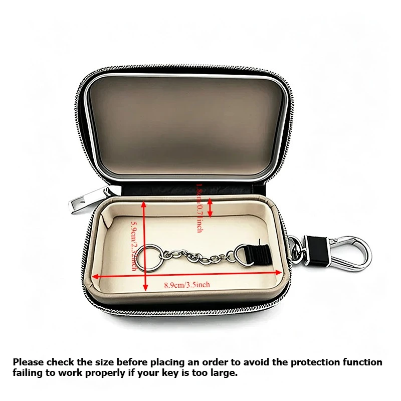 Car Key Signal Blocking Anti-Theft Leather Pouch