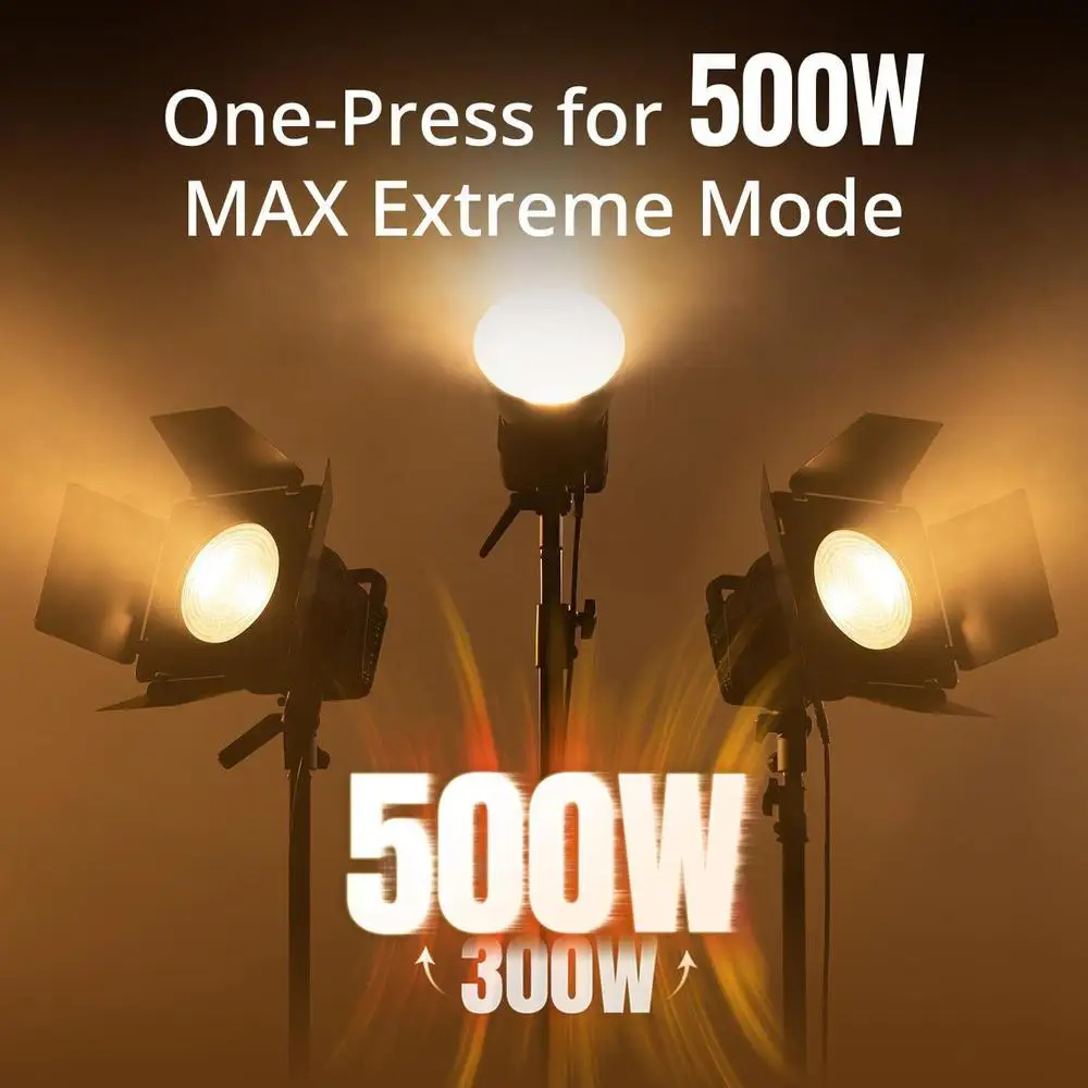 ZHIYUN MOLUS COB LED 라이트, 2700K-6500K 앱 제어 사진 조명, 500W 비디오 조명으로 오버 클로킹 가능, G300, 300W