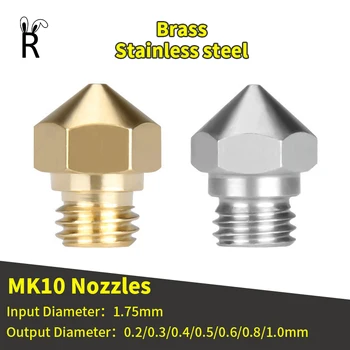 3D 프린터 핫 엔드 노즐 MK10 M7 스레드 0.2/0.3/0.4/0.5/0.6/0.8/1.0mm, 1.75mm 필라멘트 3D 프린터 부품 노즐 업그레이드 키트
