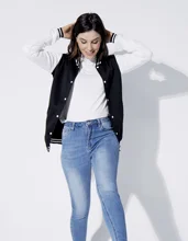 

Baseball Sports Jacket Coat Women Girl Fashion Cardigan Botton Crewneck Uniform Solid Casual Streetwear Sportswear Top