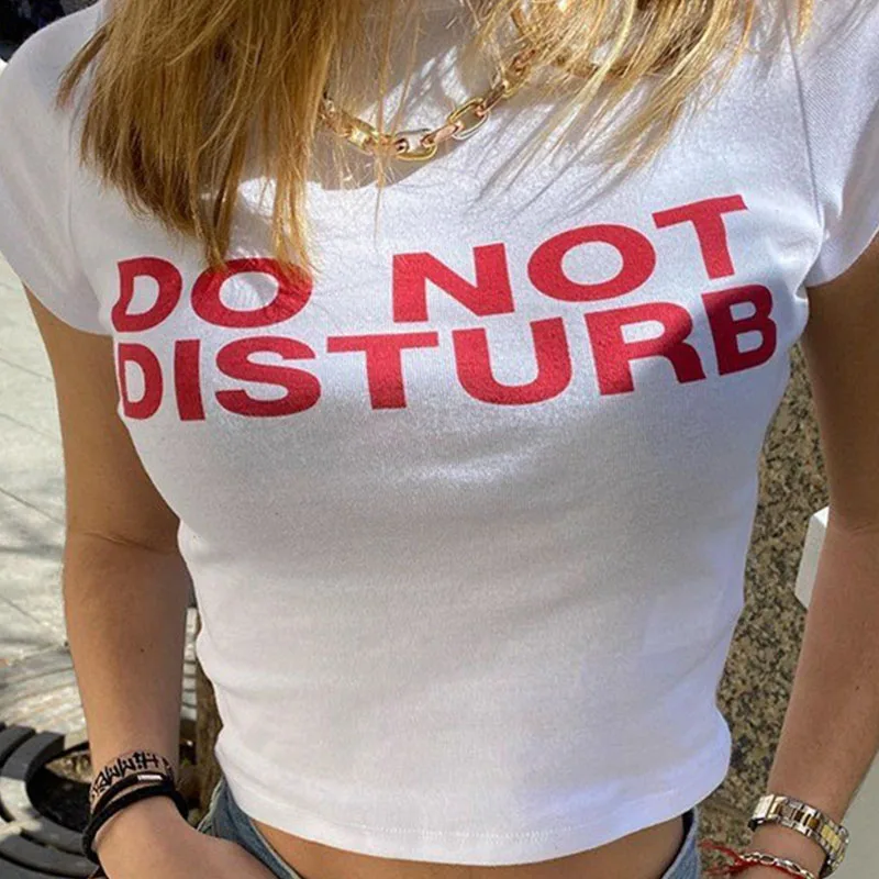 New printed T-shirt, fashionable casual short sleeved top, Y2K summer sexy electronic girl T-shirt, women's clothing