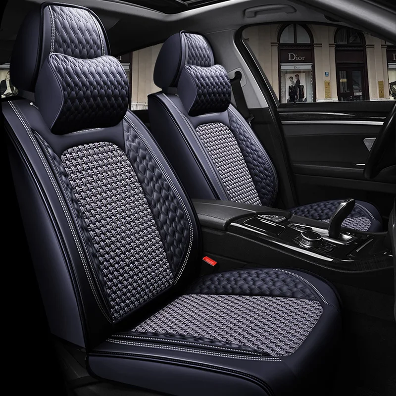 

Fashion 2021New Dign Luxury Leather Car Seat Covers Full Set Universal Car Seats Cushion
