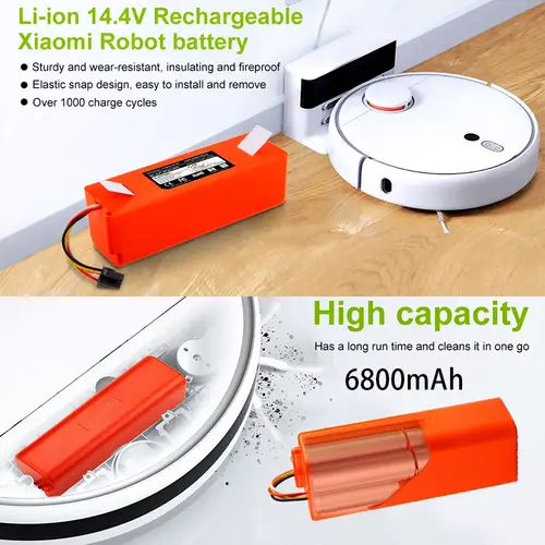 100% Original BRR-2P4S-5200S Robotic Vacuum Cleaner Replacement Battery For Xiaomi Roborock S55 S60 S65 S50 S51 S5 MAX S6 Parts - Image 2