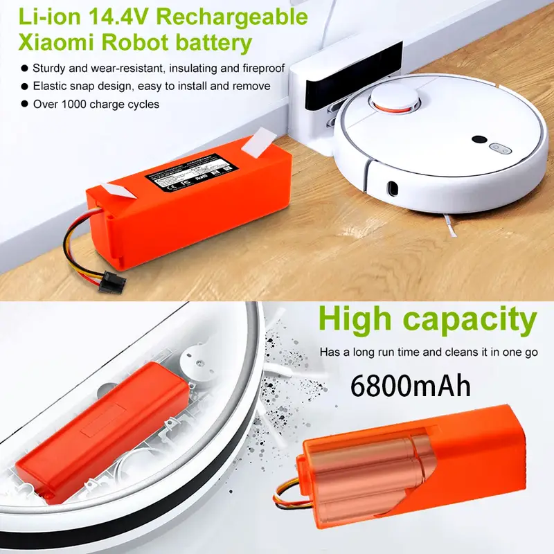 100% Original BRR-2P4S-5200S Robotic Vacuum Cleaner Replacement Battery For Xiaomi Roborock S55 S60 S65 S50 S51 S5 MAX S6 Parts - Image 2