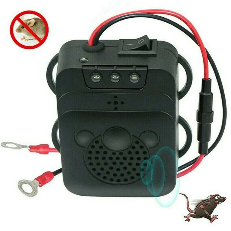 12V LED 라이트 울트라 소닉 해충 퇴치제 울트라 소닉 자동차 쥐 동물 마우스 고양이 해충 구충제 장치, 자동차 액세서리