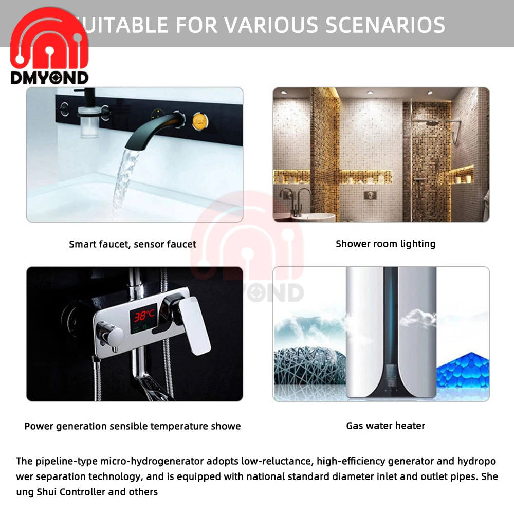 Hydroelectric Generator Micro Hydro Generator 80V/12V 10W DC Tap Water Flow Hydraulic DIY High Power Flow Motor