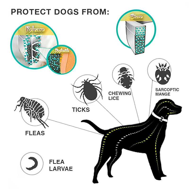 Dog Collar Pet Flea Collar Pet Collar Dog Anti Flea And Tick Collars 8Month Protection Adjustable Collar For Large Dog Puppy Cat Dogs Accessories