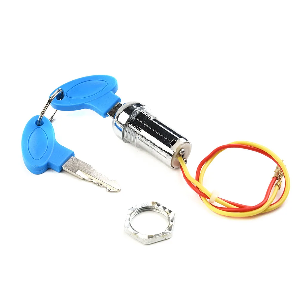 

Универсальный двухпроводной переключатель зажигания, ключ для электрического зажигания из пластика и сплава, для скутера, 2 клавиши