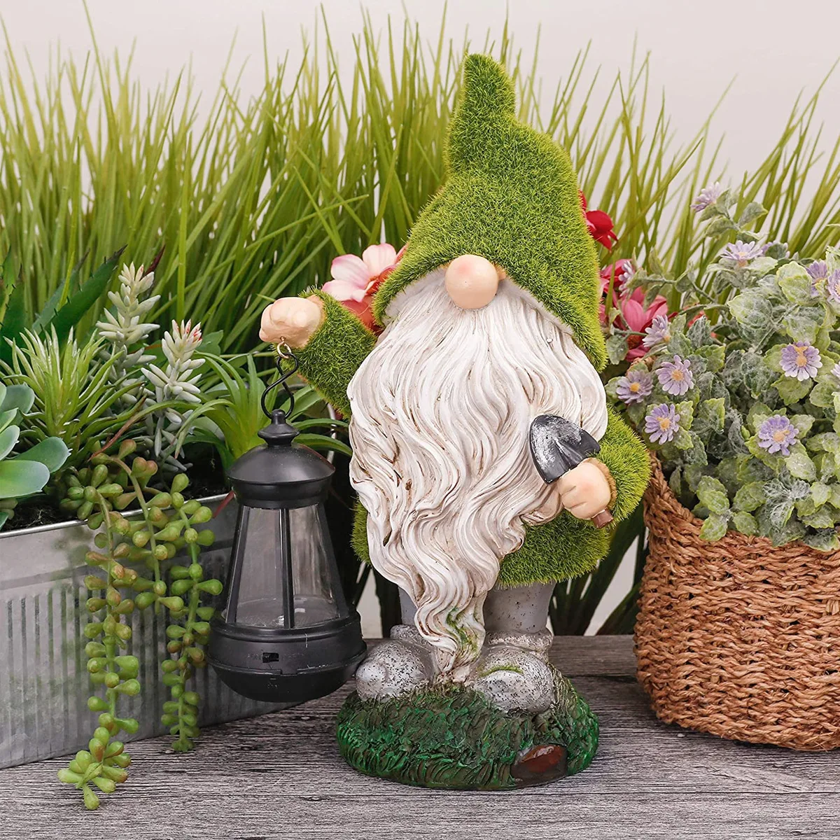 

Solar Gnome Statue LED Light Resin Figurine Outdoor Waterproof Garden Yard Decor Ornament Trail Landscape solar Lamp