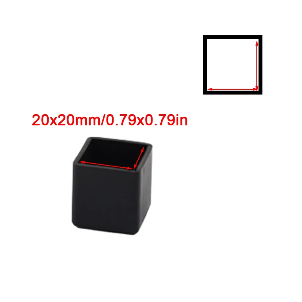 8-Pack Black Silicone Chair Leg Floor Protectors - Non-Slip, Noise-Reducing Furniture Caps