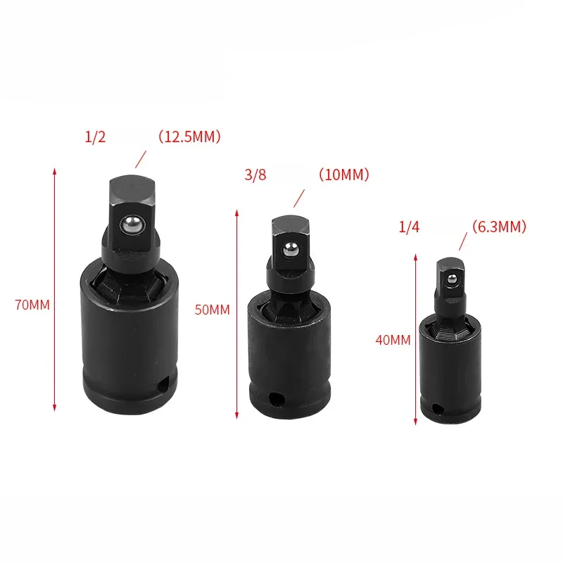 360-Grad-Schwenk-Knöchelgelenk-Luftschlag 1/2 3/8 1/4 Zoll Wobble einziehbarer Steckschlüssel-Adapter für pneumatisches Schraubenschlüssel-Werkzeug – Detail 8