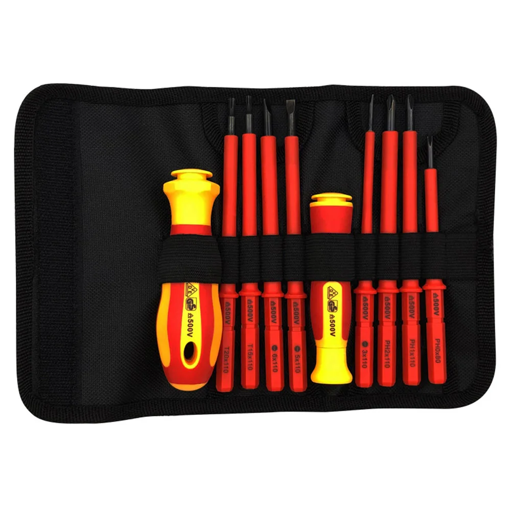 

10 In 1 Insulation Electrician Multifunctional Screwdriver Set Screw Driver Bits Home Repair Screwdriver Bit Kit Hand Tools