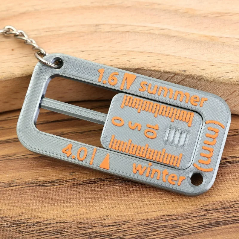 2-in-1 Tire Tread Depth Gauge Keychain Accurate Measurement Car Tire Checker Wear Indicator Tool for Car Truck Motorcycle